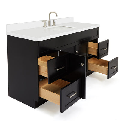 Bradford 60-Inch Black bathroom vanity on white background – product photo 1