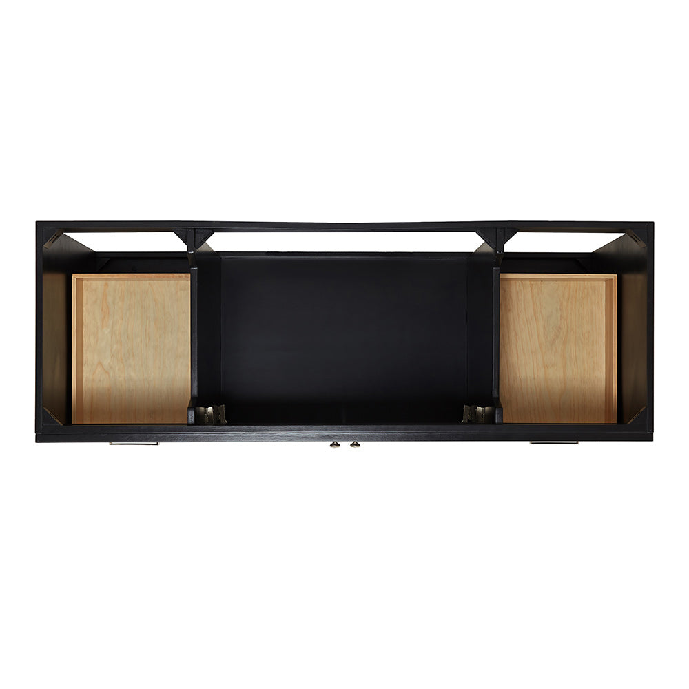 Bradford 60-Inch Black bathroom vanity on white background – product photo 3