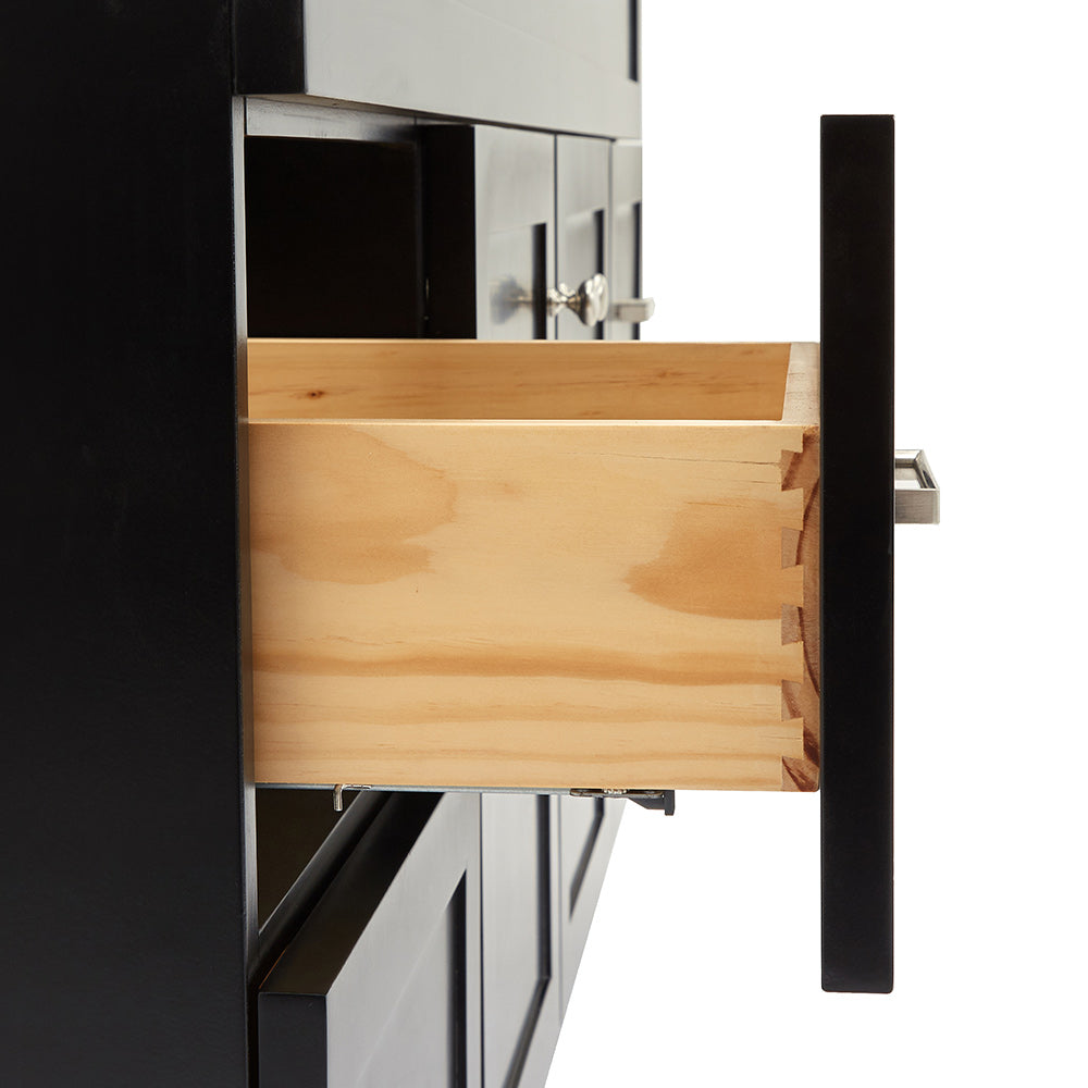 Bradford 60-Inch Black bathroom vanity on white background – product photo 4