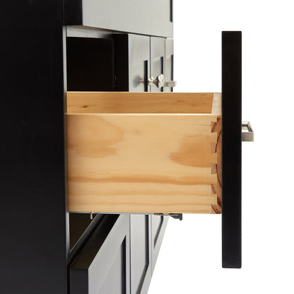 Bradford 60-Inch Black bathroom vanity on white background – product photo 4