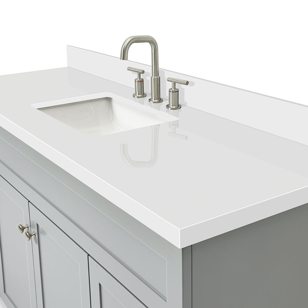 Bradford 60-Inch Grey bathroom vanity on white background – product photo 5