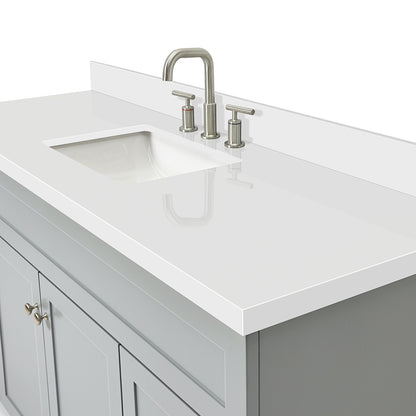 Bradford 60-Inch Grey bathroom vanity on white background – product photo 5