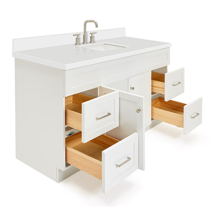 Bradford 60-Inch White bathroom vanity on white background – product photo 1