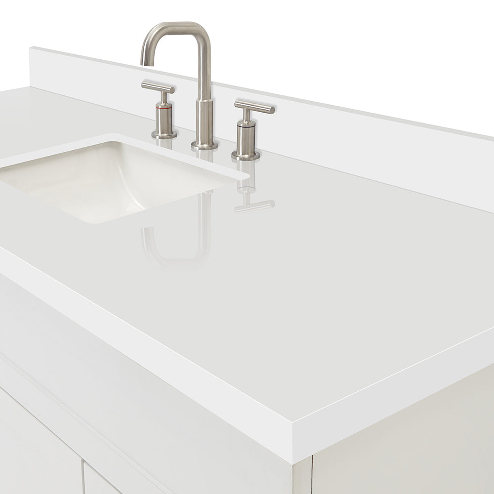 Bradford 60-Inch White bathroom vanity on white background – product photo 5