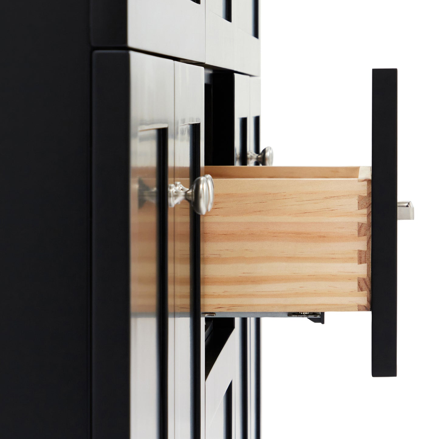 Bradford 66-inch Black base cabinet on detail 1