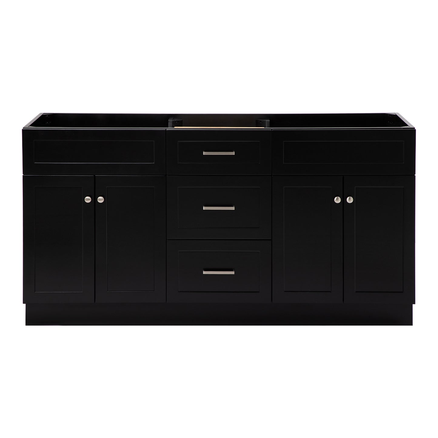 Bradford 66-inch Black base cabinet on white back ground front view main image