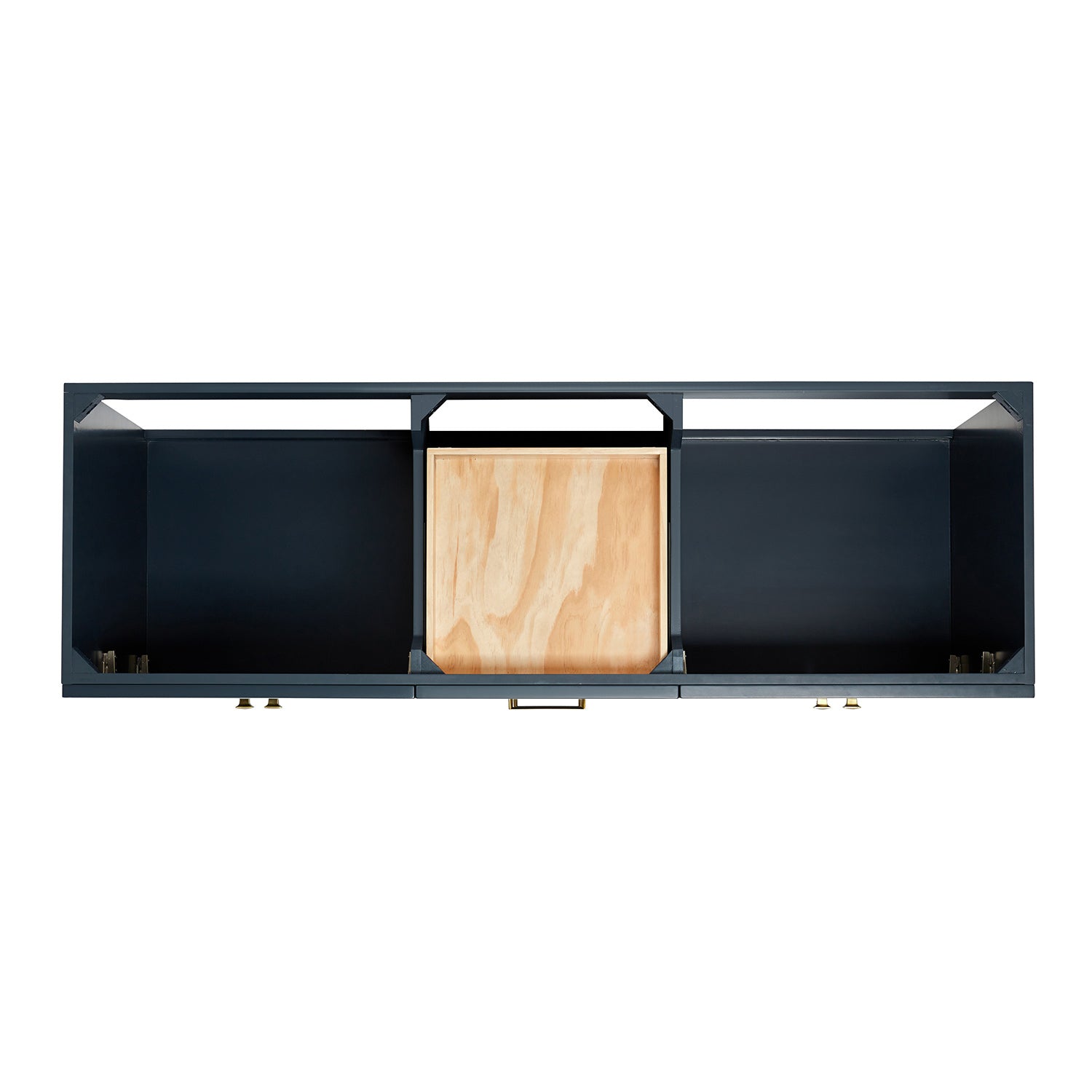 Bradford 66-inch Midnight Blue base cabinet on white back ground top down