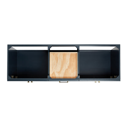 Bradford 66-inch Midnight Blue base cabinet on white back ground top down