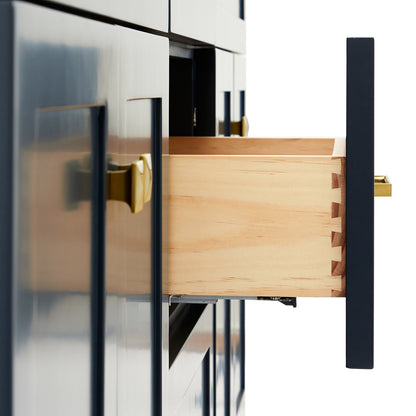 Bradford 66-inch Midnight Blue base cabinet on detail 1