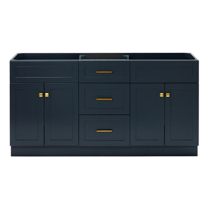 Bradford 66-inch Midnight Blue base cabinet on white back ground front view main image
