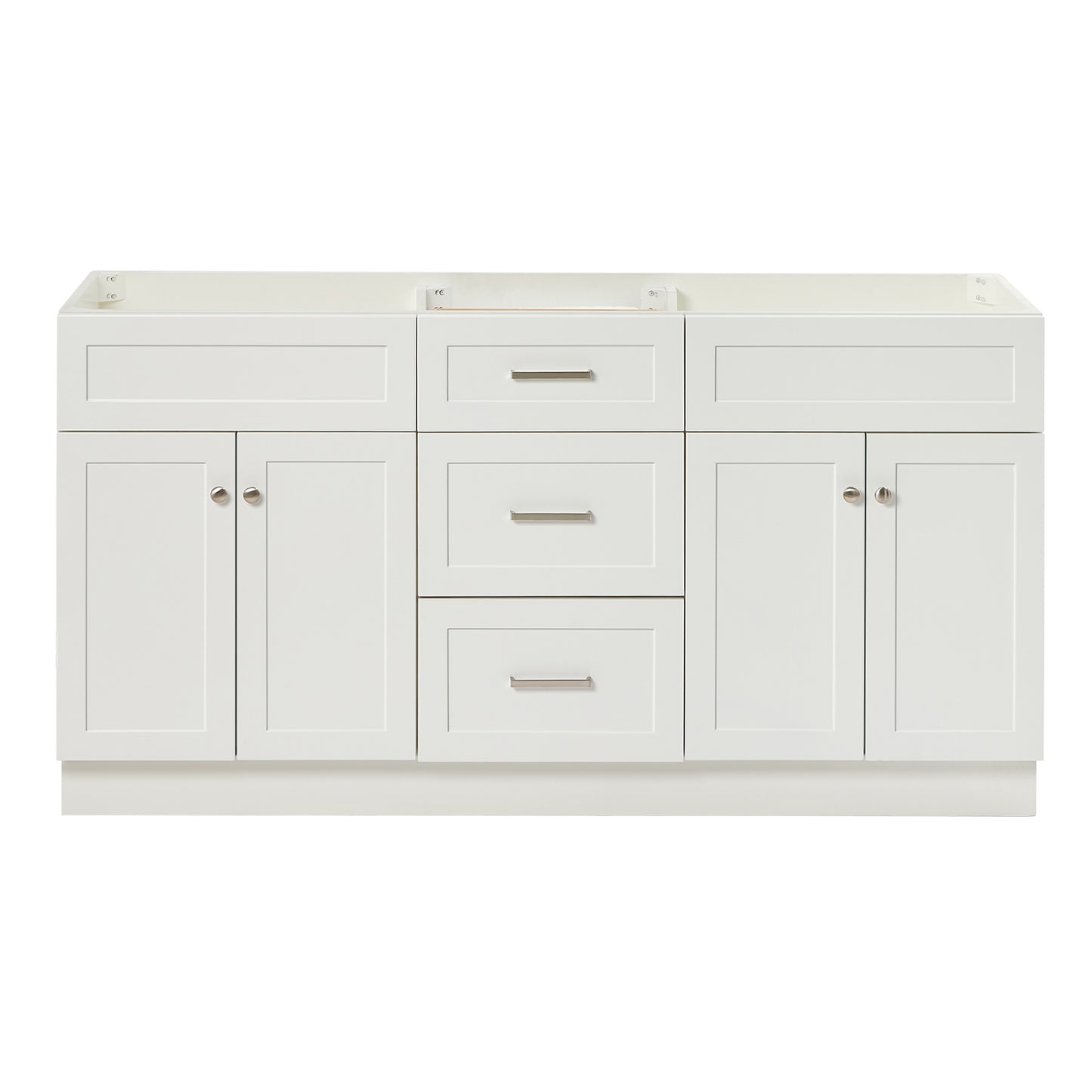 Bradford 66-inch White base cabinet on white back ground front view main image