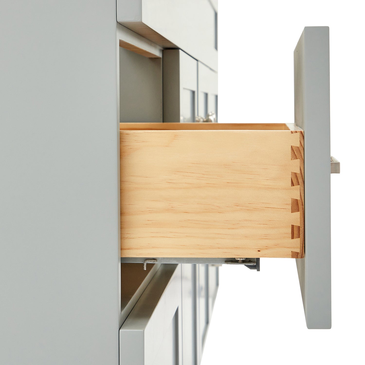 Bradford 66-inch Grey base cabinet on detail 1