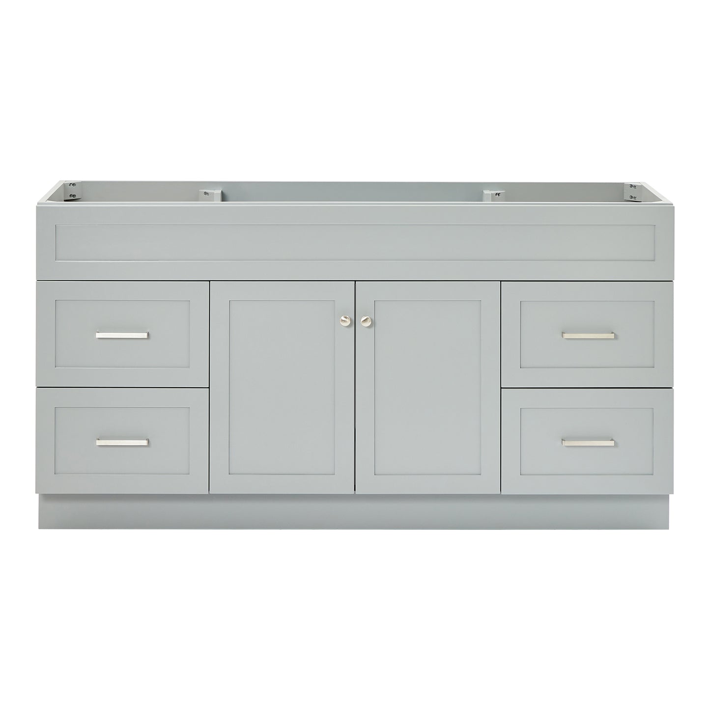 Bradford 66-inch Grey base cabinet on white back ground front view main image