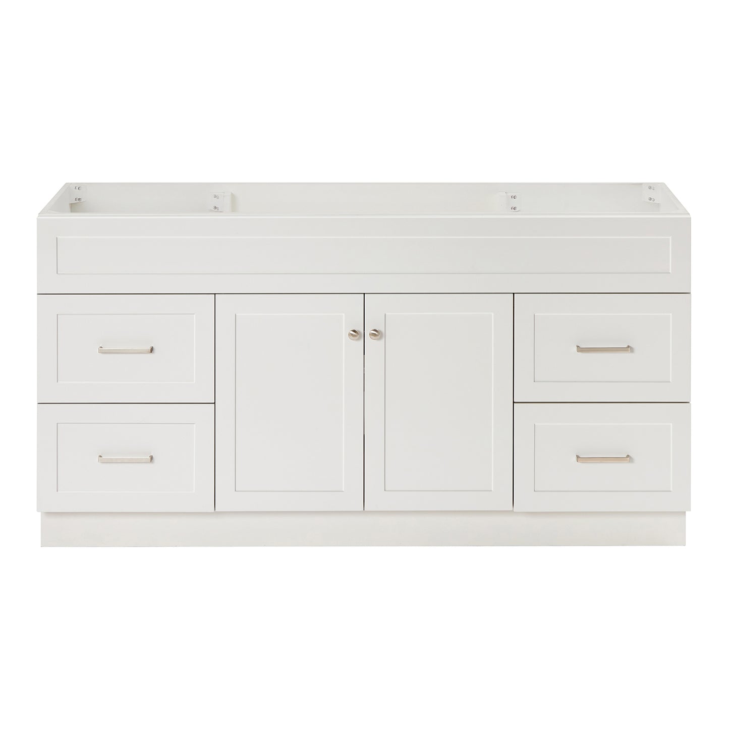 Bradford 66-inch White base cabinet on white back ground front view main image