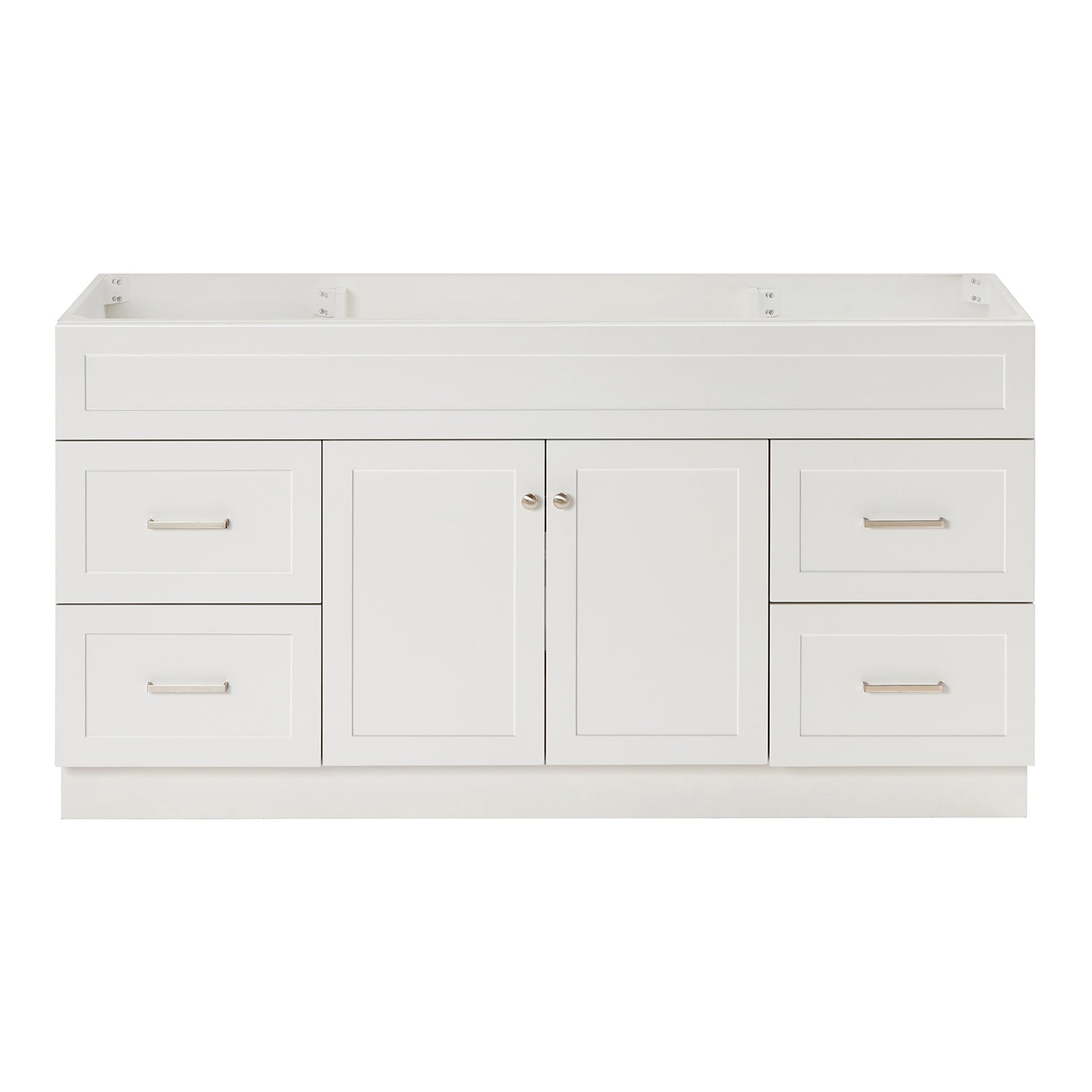 Bradford 66-inch White base cabinet on white back ground front view main image