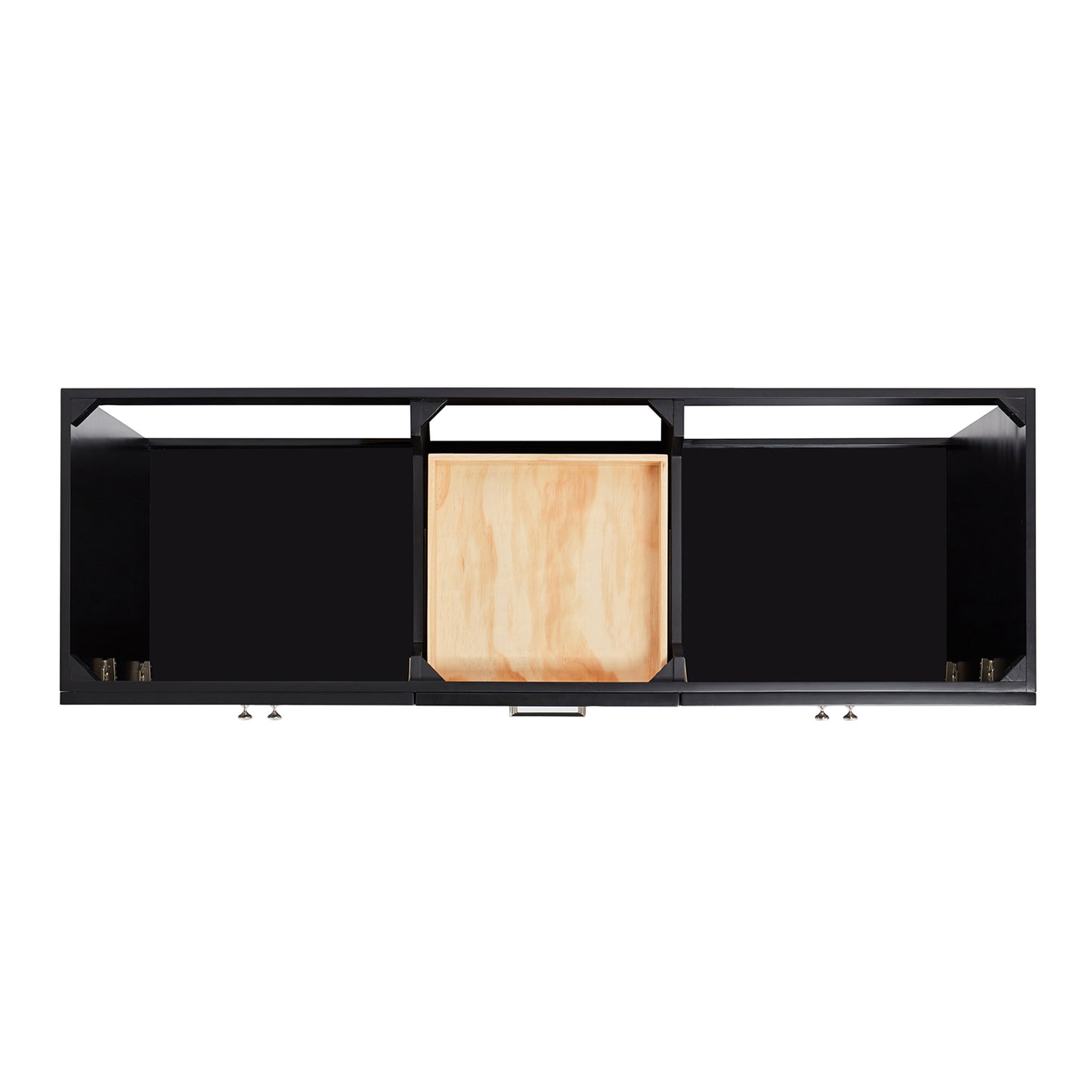 Bradford 66-Inch Black bathroom vanity on white background – product photo 3
