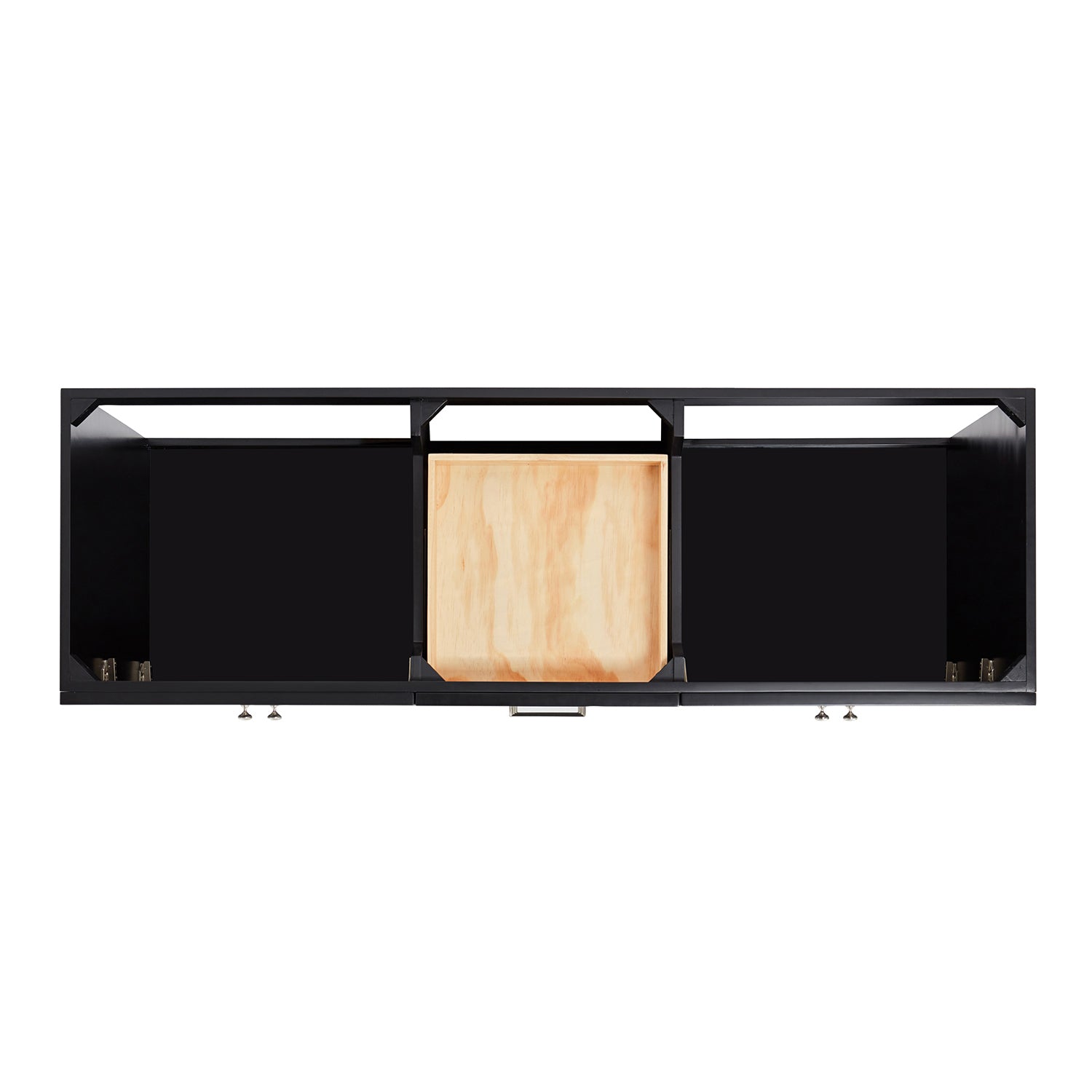 Bradford 66-Inch Black bathroom vanity on white background – product photo 3