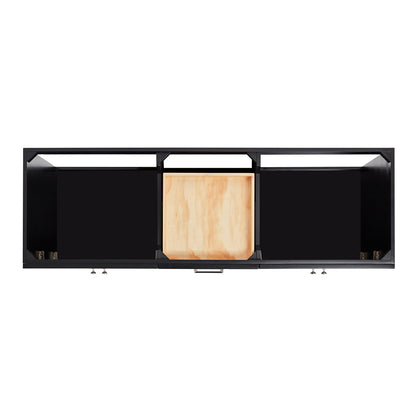 Bradford 66-Inch Black bathroom vanity on white background – product photo 3