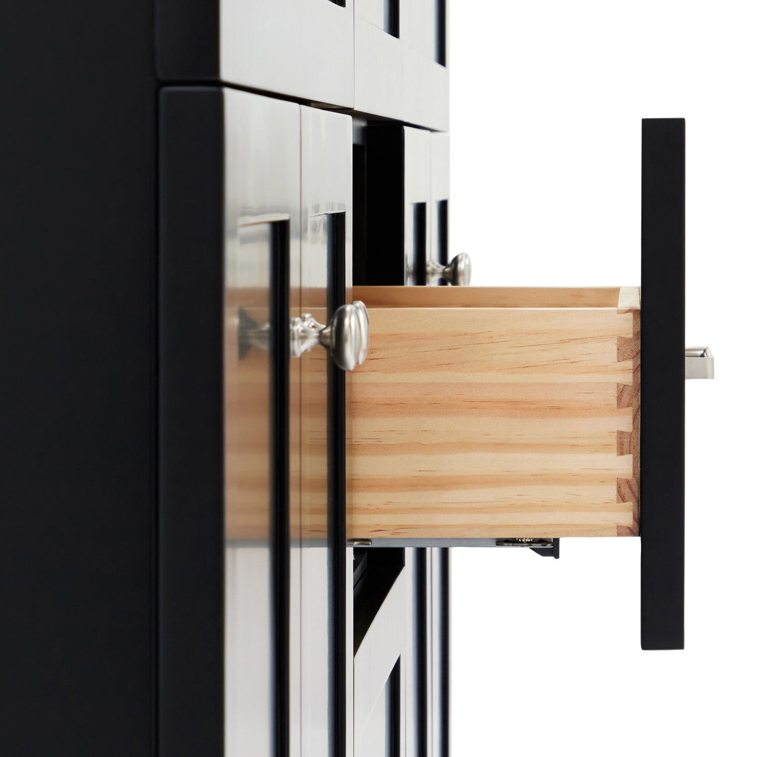 Bradford 66-Inch Black bathroom vanity on white background – product photo 4