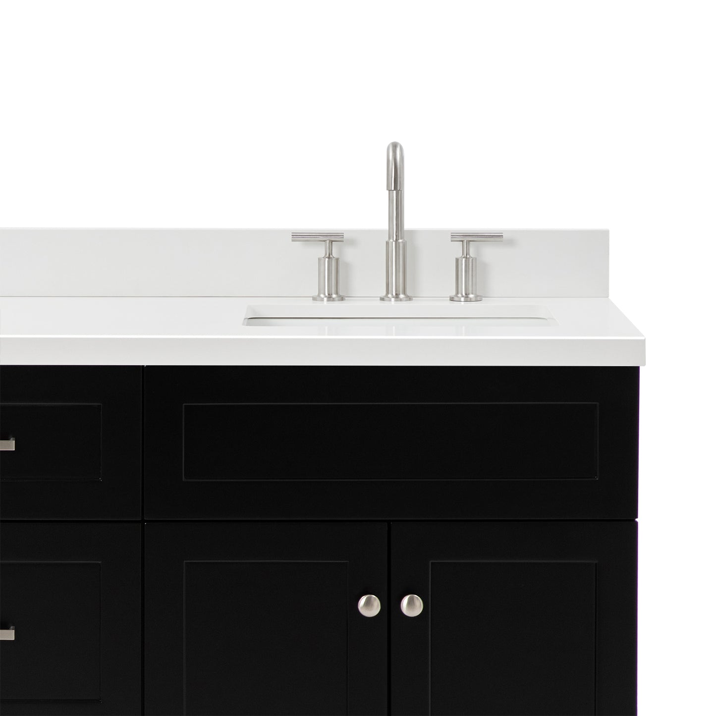 Bradford 66-Inch Black bathroom vanity on white background – product photo 5