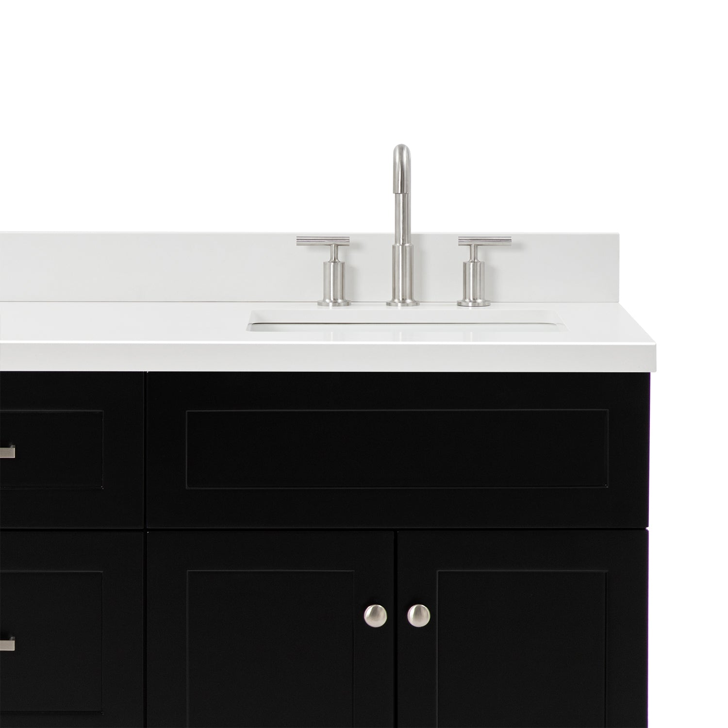 Bradford 66-Inch Black bathroom vanity on white background – product photo 5