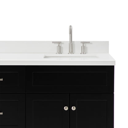 Bradford 66-Inch Black bathroom vanity on white background – product photo 5