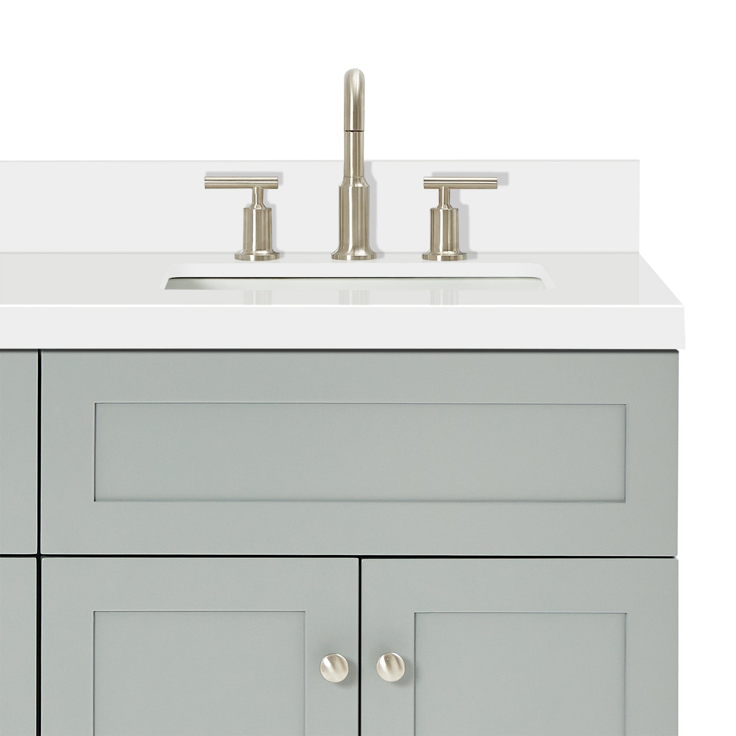 Bradford 66-Inch Grey bathroom vanity on white background – product photo 5