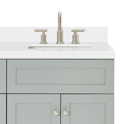 Bradford 66-Inch Grey bathroom vanity on white background – product photo 5