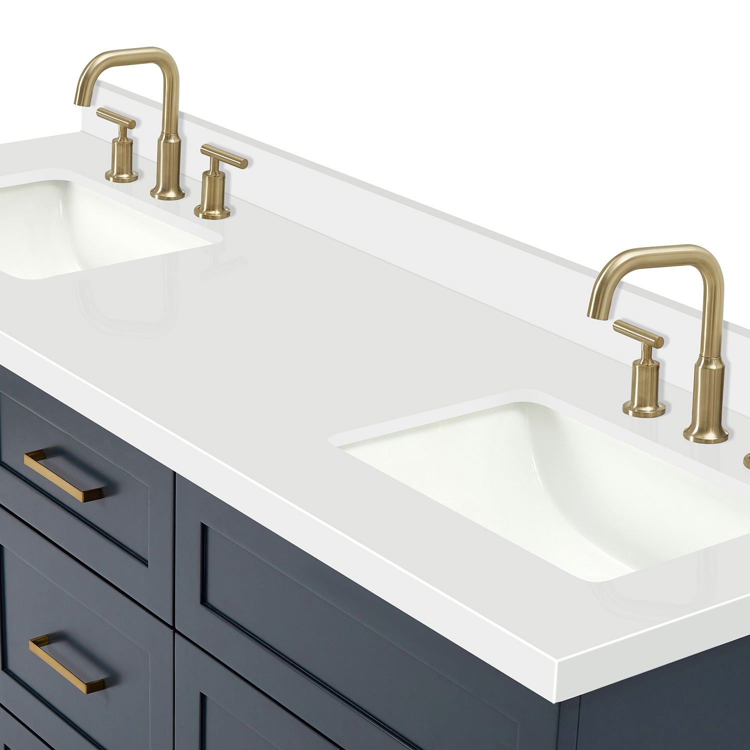 Bradford 66-Inch Midnight Blue bathroom vanity on white background – product photo 5