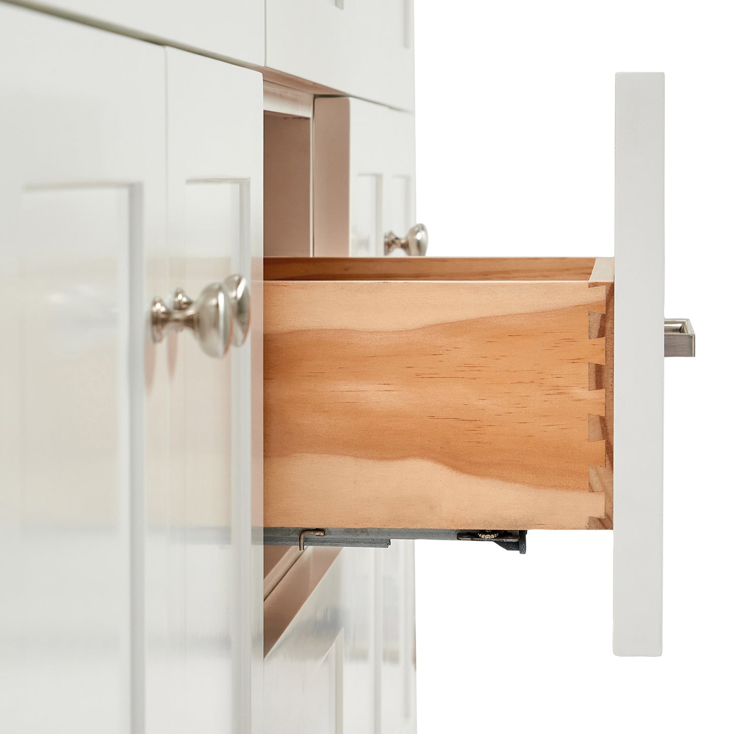 Bradford 66-Inch White bathroom vanity on white background – product photo 4