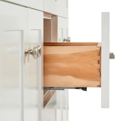 Bradford 66-Inch White bathroom vanity on white background – product photo 4