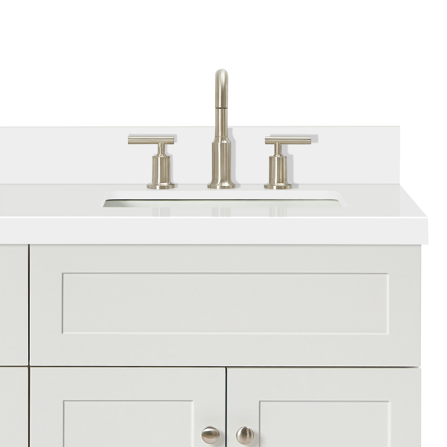 Bradford 66-Inch White bathroom vanity on white background – product photo 5