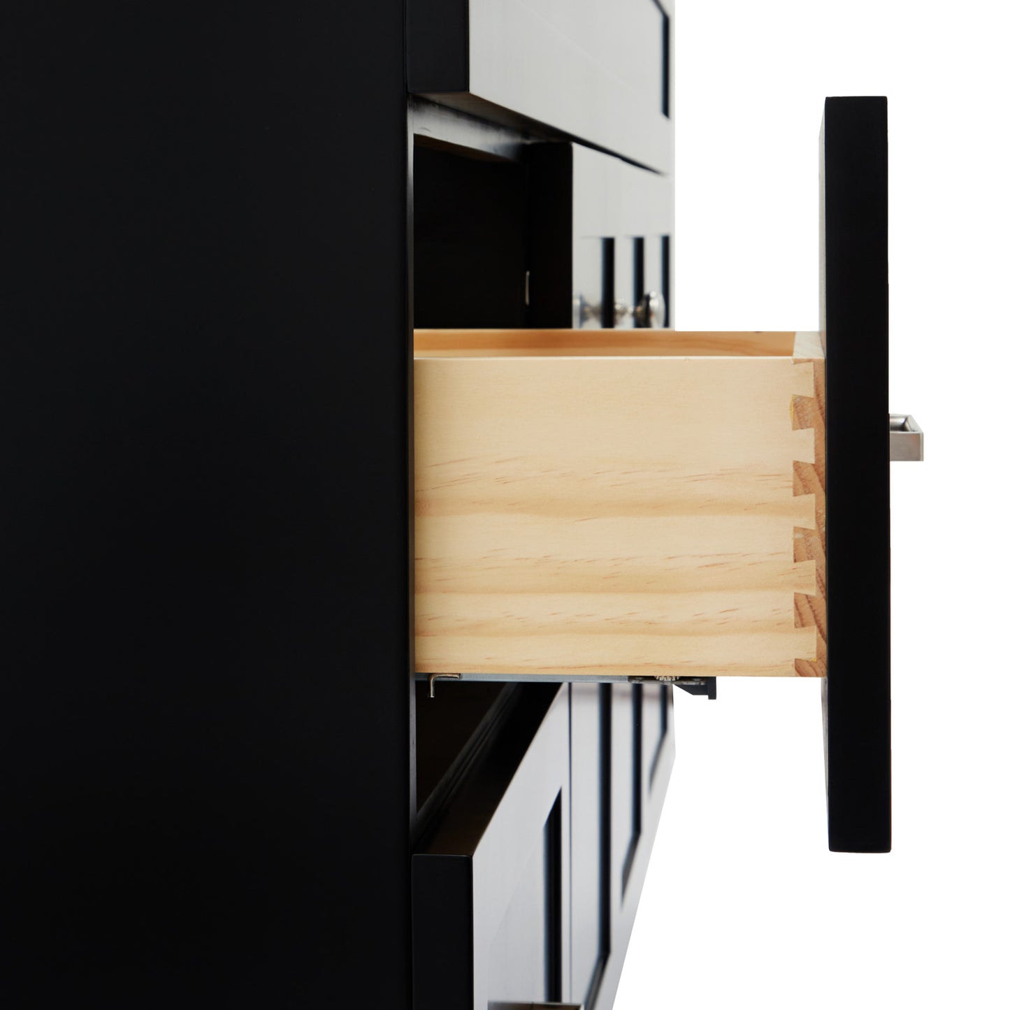 Bradford 66-Inch Black bathroom vanity on white background – product photo 4