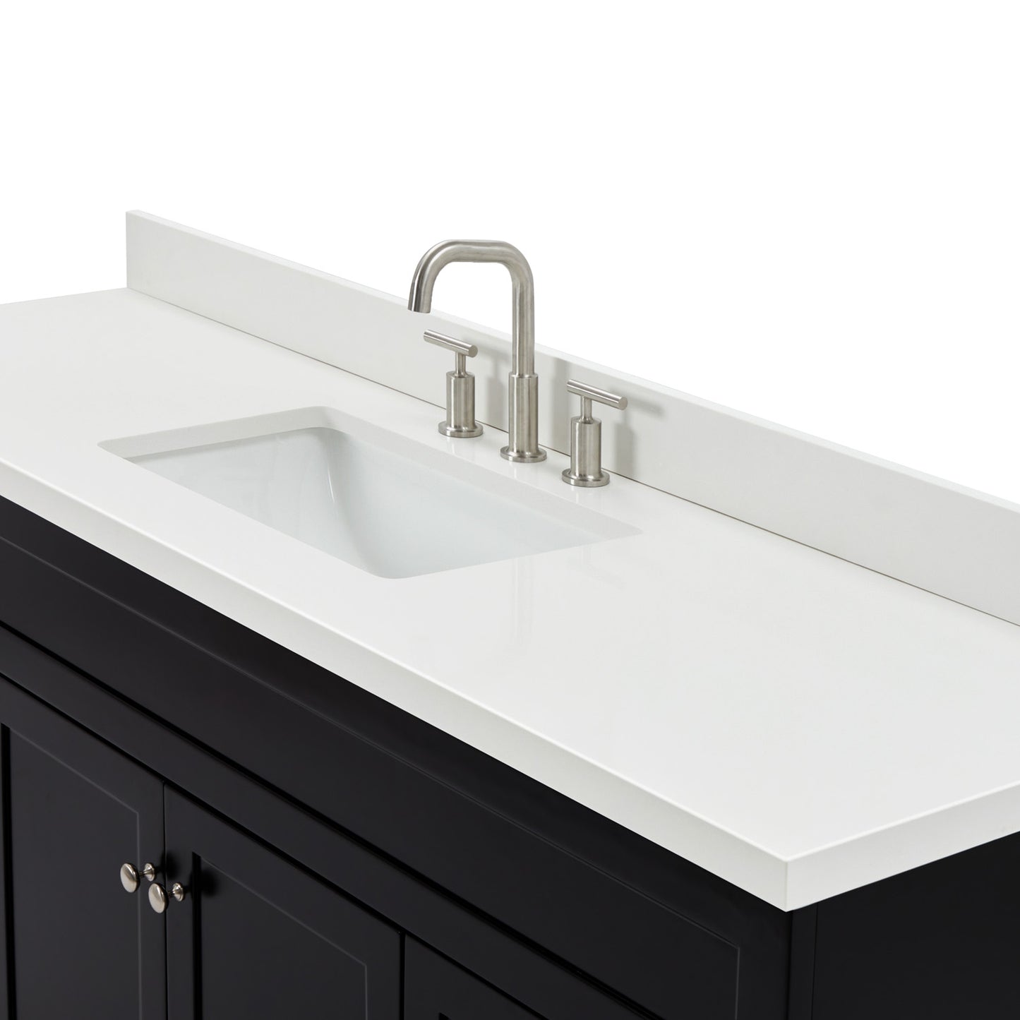 Bradford 66-Inch Black bathroom vanity on white background – product photo 5