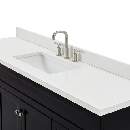 Bradford 66-Inch Black bathroom vanity on white background – product photo 5