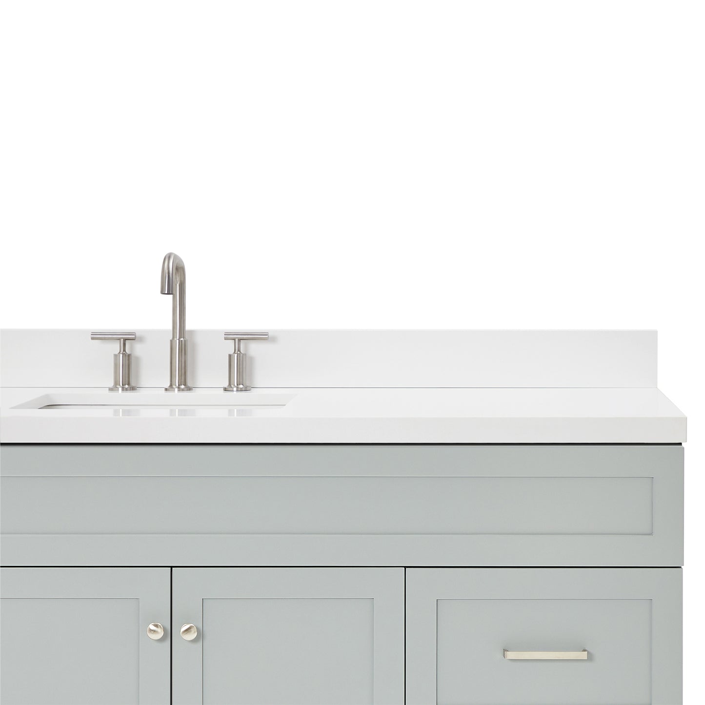 Bradford 66-Inch Grey bathroom vanity on white background – product photo 5