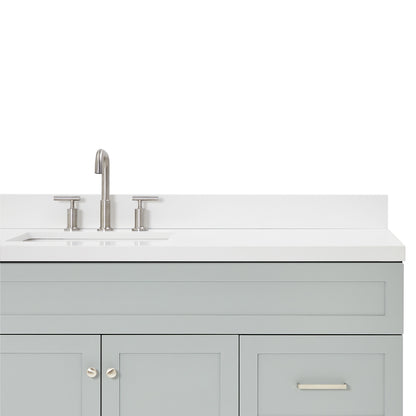 Bradford 66-Inch Grey bathroom vanity on white background – product photo 5