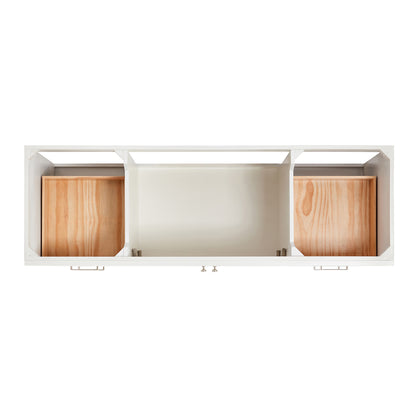 Bradford 66-Inch White bathroom vanity on white background – product photo 3