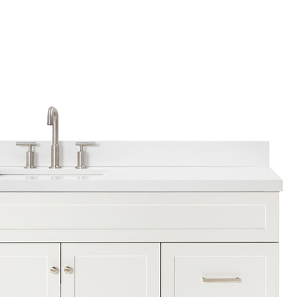 Bradford 66-Inch White bathroom vanity on white background – product photo 5