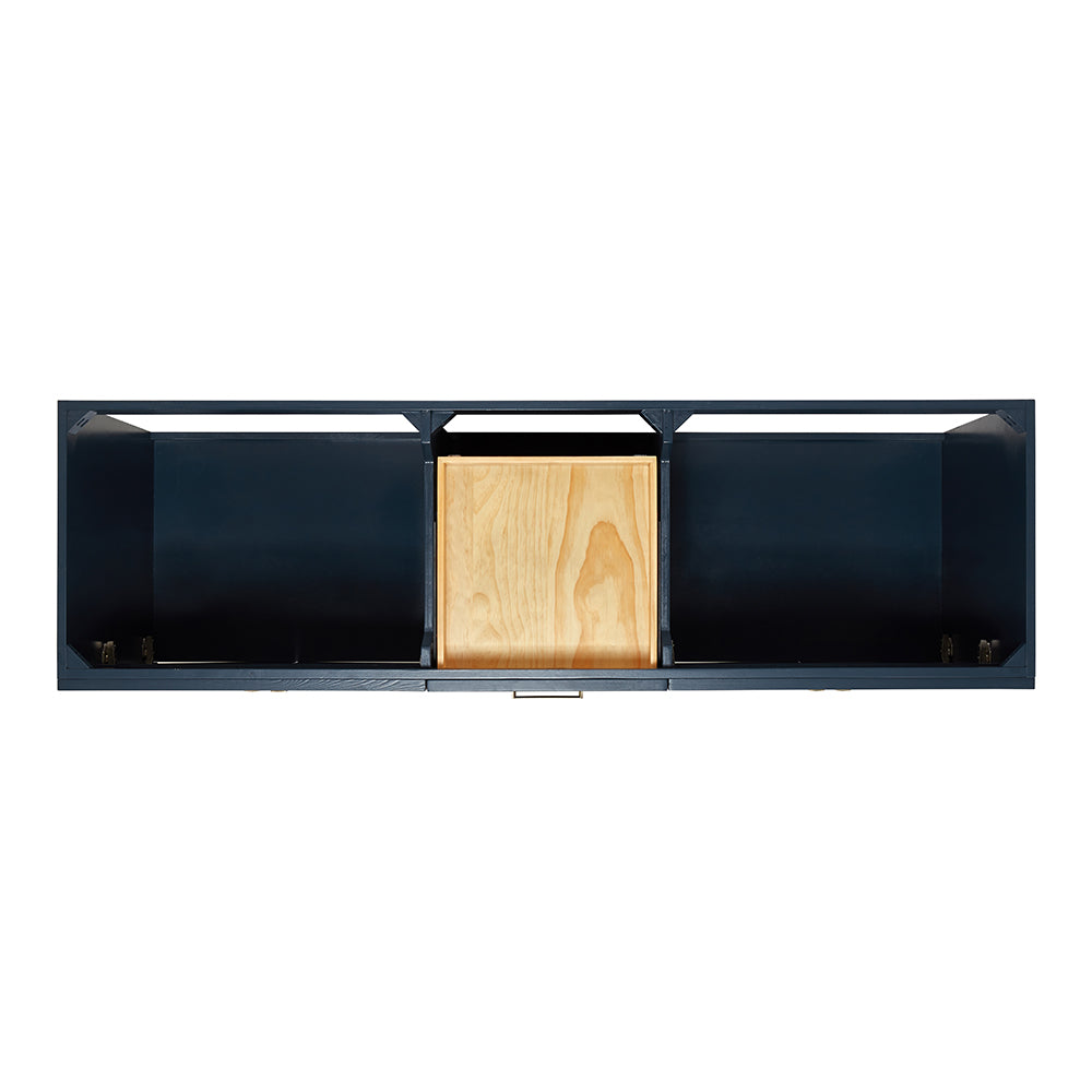 Bradford 72-inch Midnight Blue base cabinet on white back ground top down