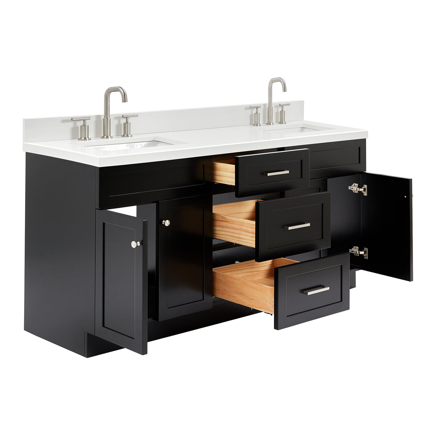 Bradford 72-Inch Black bathroom vanity on white background – product photo 1