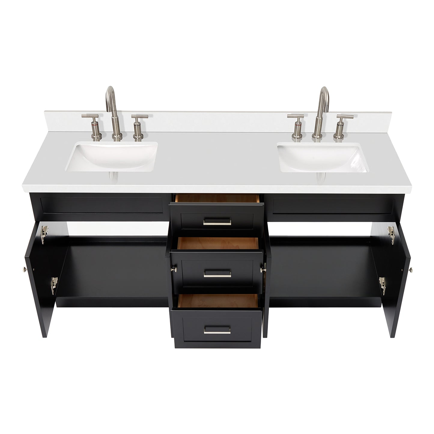 Bradford 72-Inch Black bathroom vanity on white background – product photo 2