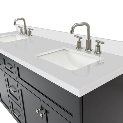 Bradford 72-Inch Black bathroom vanity on white background – product photo 5