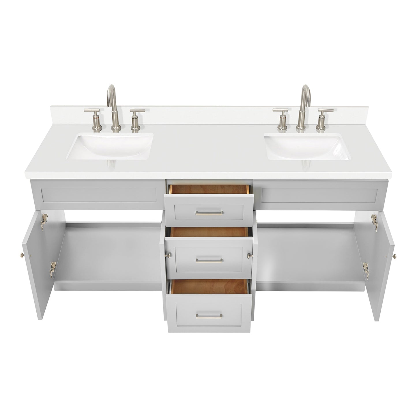 Bradford 72-Inch Grey bathroom vanity on white background – product photo 2