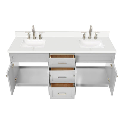 Bradford 72-Inch Grey bathroom vanity on white background – product photo 2