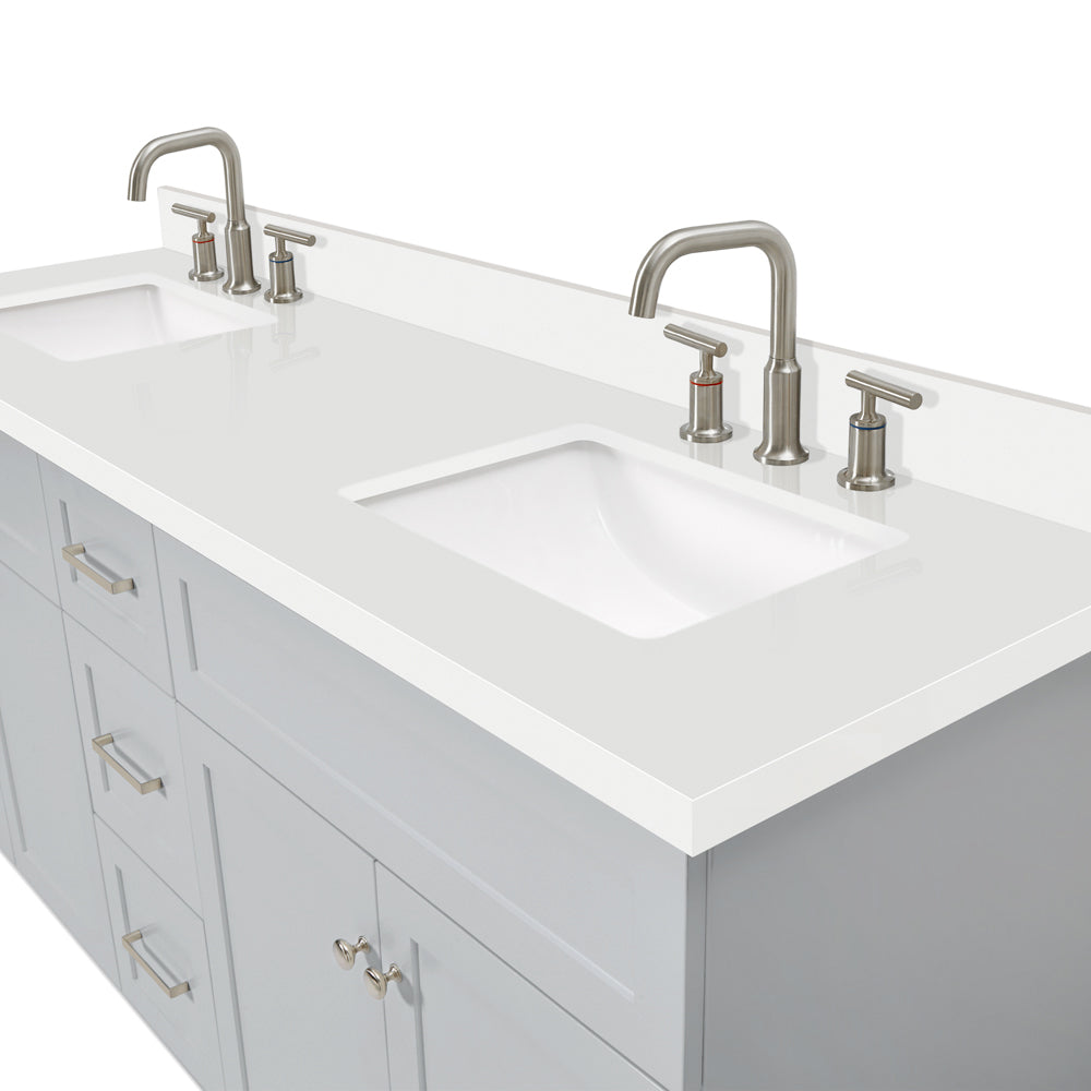 Bradford 72-Inch Grey bathroom vanity on white background – product photo 5