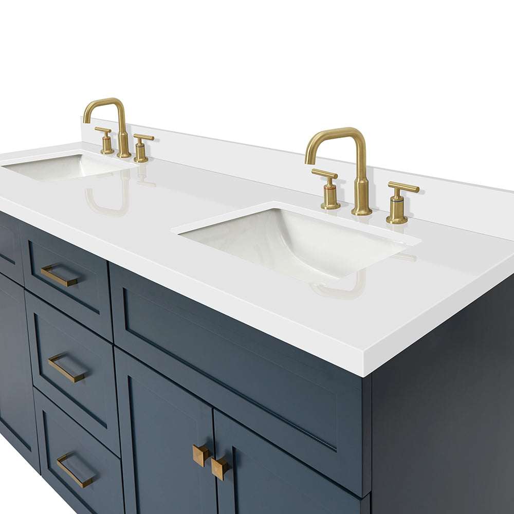 Bradford 72-Inch Midnight Blue bathroom vanity on white background – product photo 5
