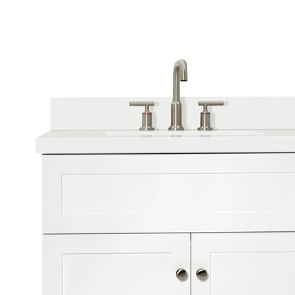 Bradford 72-Inch White bathroom vanity on white background – product photo 4