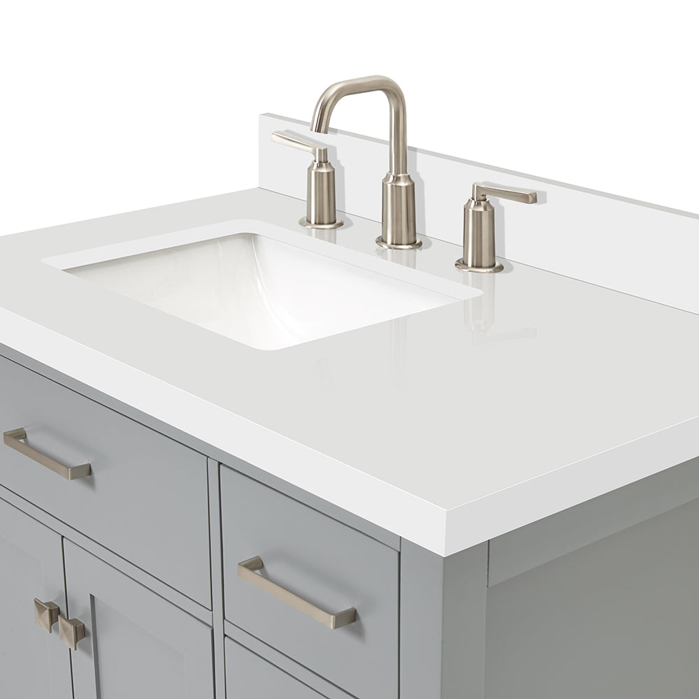 Alenza 36-inch Grey bathroom vanity on detail 3