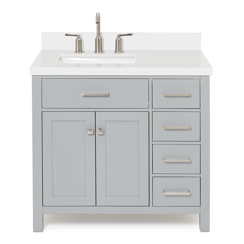 Alenza 36-inch Grey bathroom vanity on white back ground front view main image